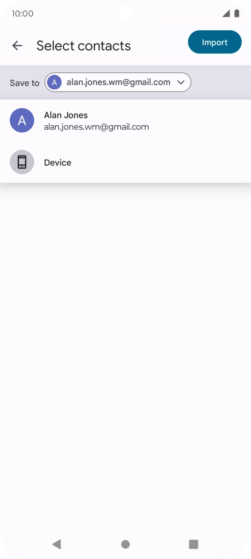 Press the required Google account.