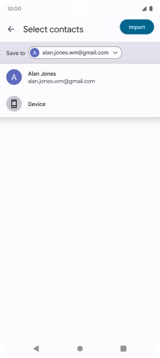 Press the required Google account.