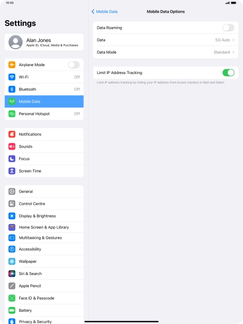 Press Data Mode.
