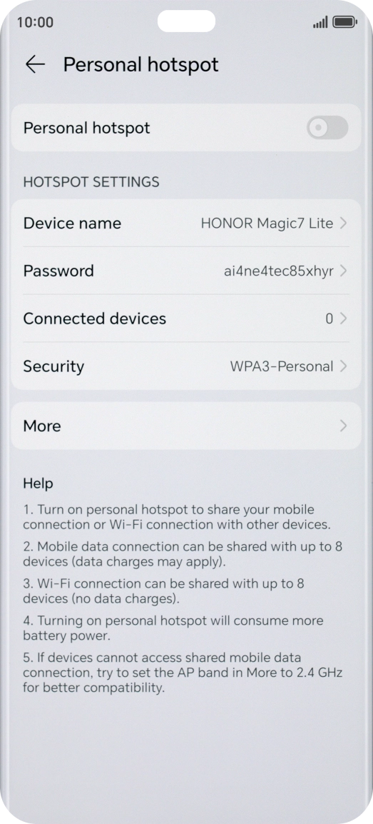 Press Password and key in the required password.