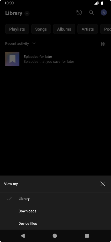 Press the required category and go to the required audio file.