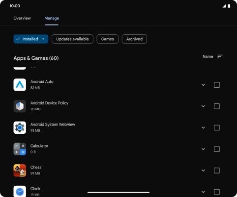 Press the required app.