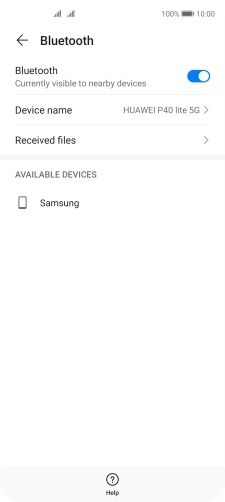 Press the required Bluetooth device and follow the instructions on the screen to pair the device with your phone.