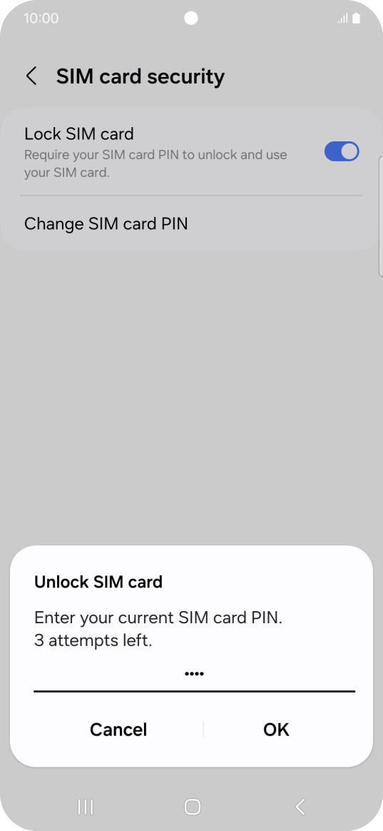 Key in your PIN and press OK. The default PIN is 1111.