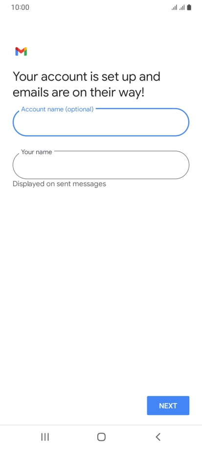 Press Your name and key in the required sender name.