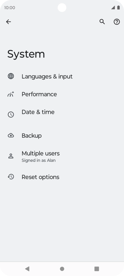 Press Reset options.