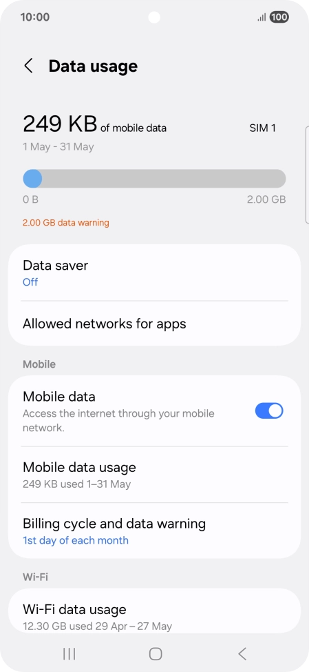 The total data usage is displayed.