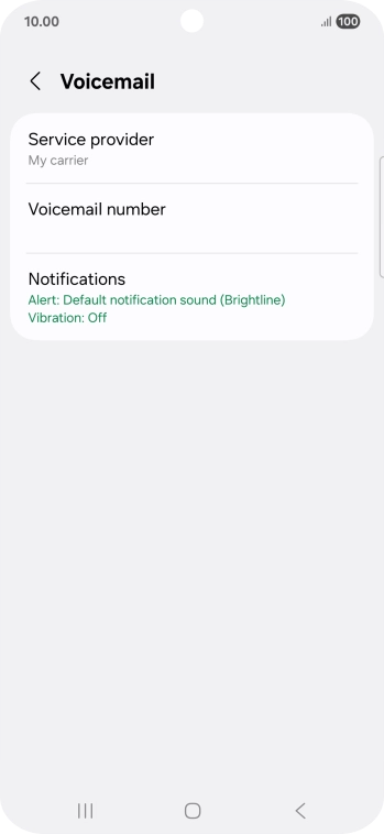 Press Voicemail number.