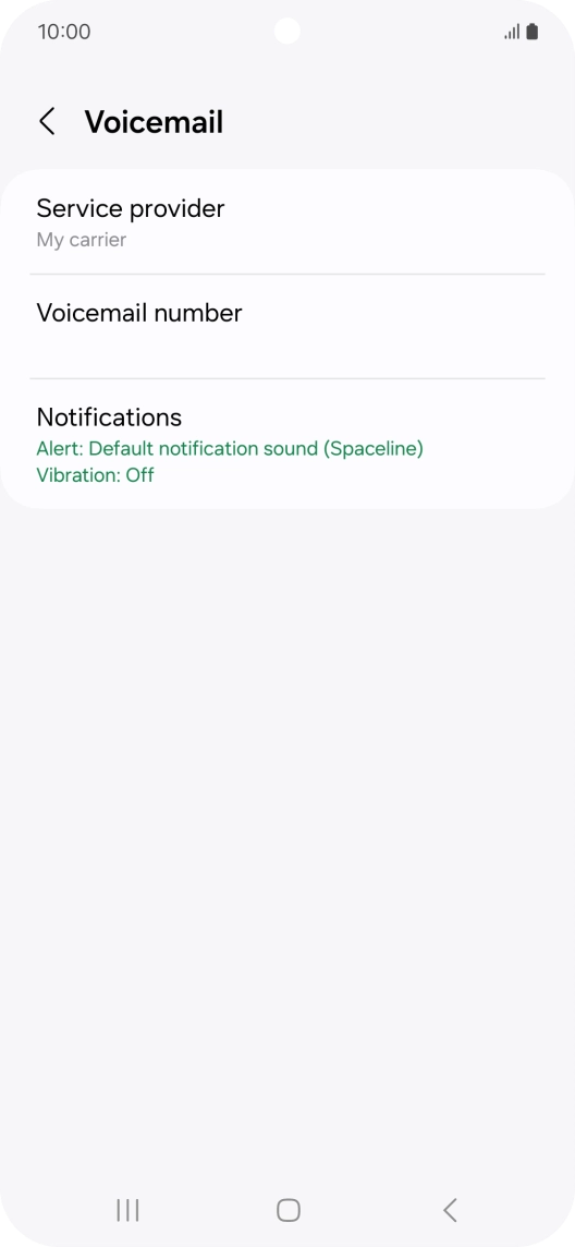 Press Voicemail number.