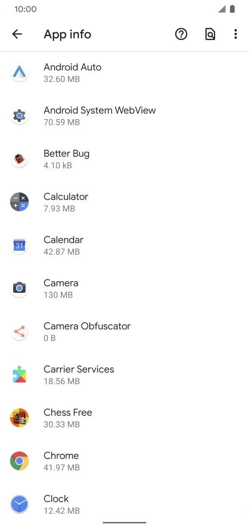 Press the required app.