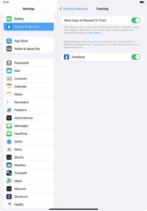Press the indicator next to 