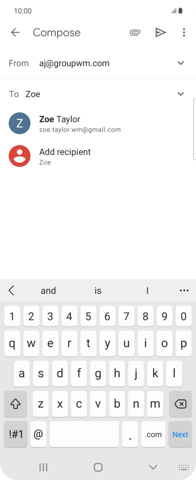 Press the required contact.