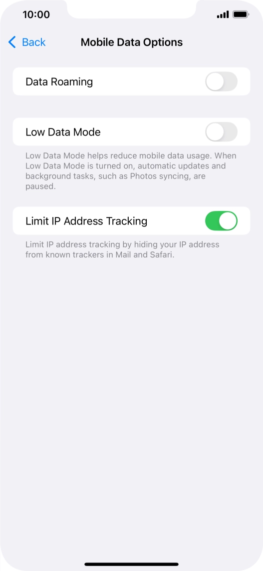 Press the indicator next to 