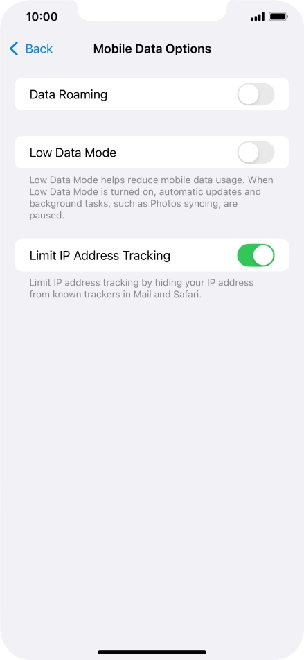 Press the indicator next to 