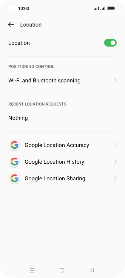 Press Google Location Accuracy.