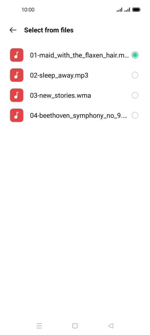 Once you've found a ring tone you like, press the Return key.