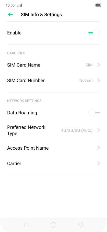Press Preferred Network Type.