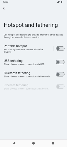 Press Portable hotspot.