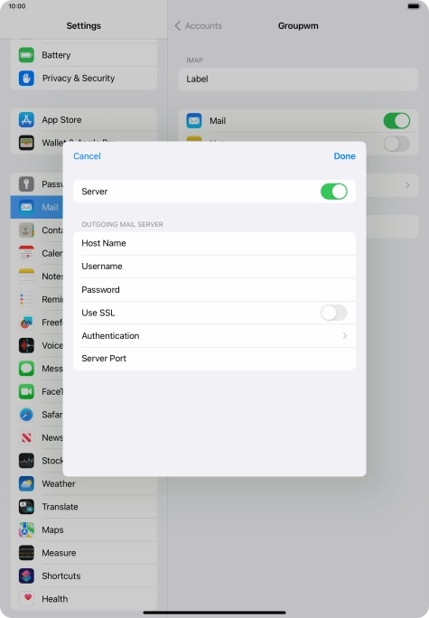 Press the indicator next to 