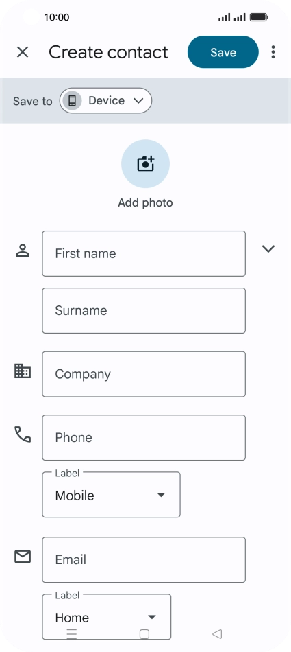 Press First name and key in the required first name.
