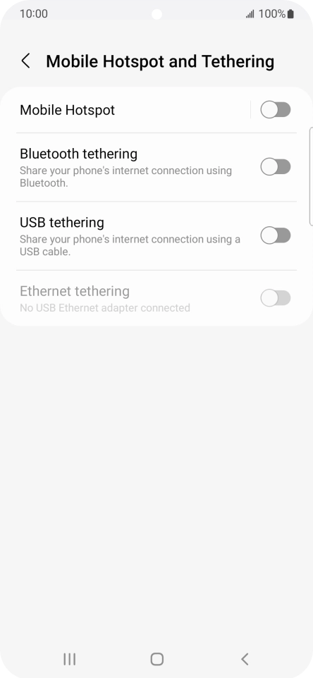 Press Mobile Hotspot.