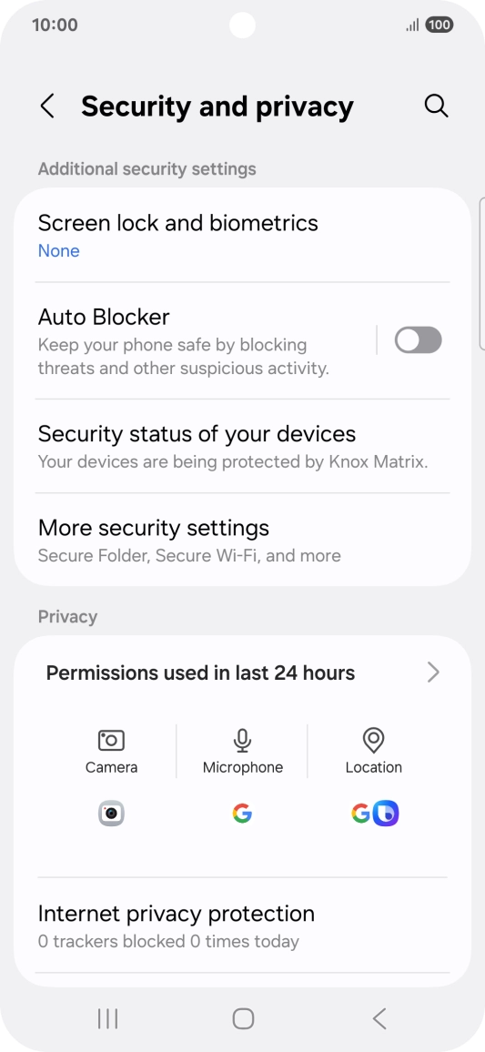 Press More security settings.