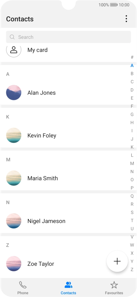 Press the new contact icon.
