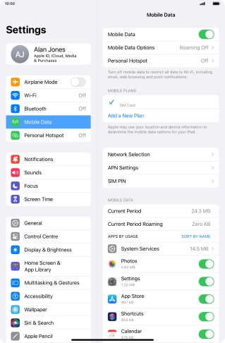 The total data usage is displayed next to Current Period.