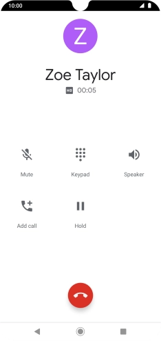 Press the end call icon.