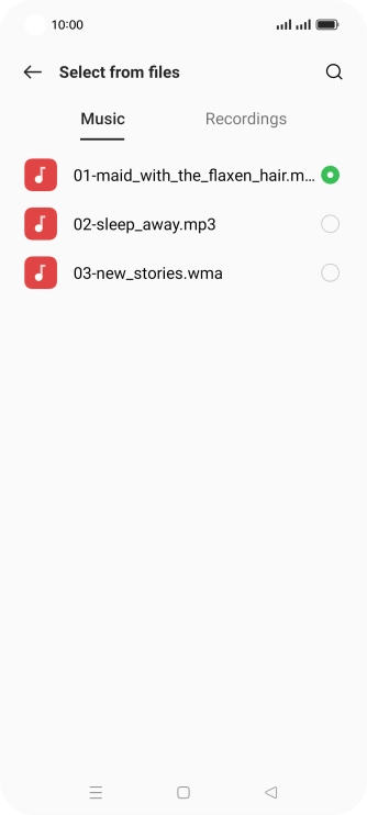 Once you've found a ring tone you like, press the Return key.