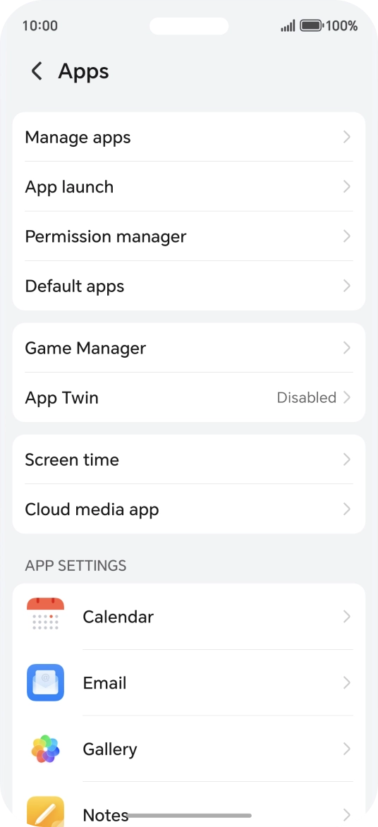 Press Manage apps.
