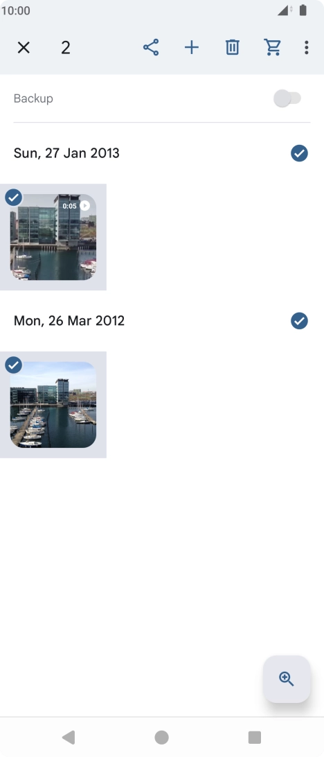 Press the share icon.