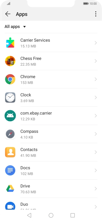 Press the required app.