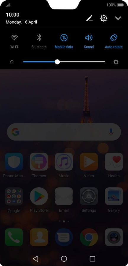 Press the settings icon.
