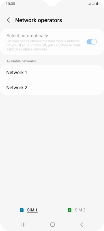 Press the required network.