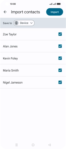 Press the fields next to the required contacts to select them.