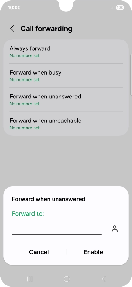 Key in +447953222222 and press Enable.
