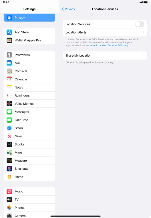 Press the indicator next to 