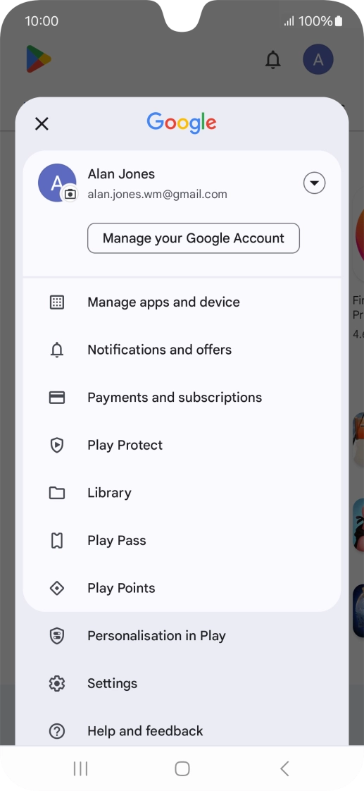 Press Manage apps and device.