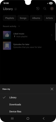 Press the required category and go to the required audio file.