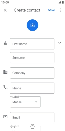 Press First name and key in the first name.