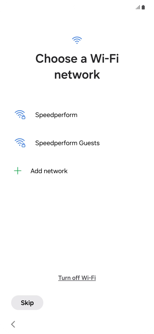 Press the required Wi-Fi network.