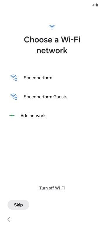 Press the required Wi-Fi network.