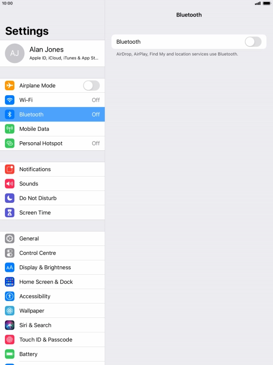 Press the indicator next to 
