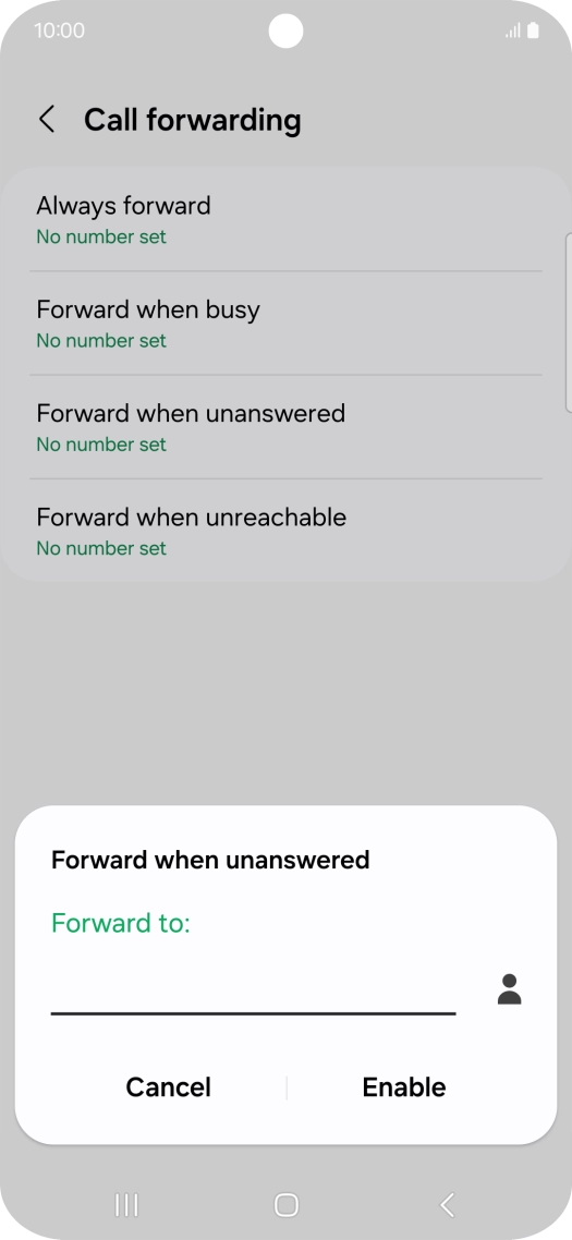 Key in +447953222222 and press Enable.
