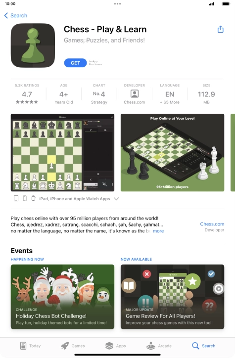Press GET and follow the instructions on the screen to install the app.