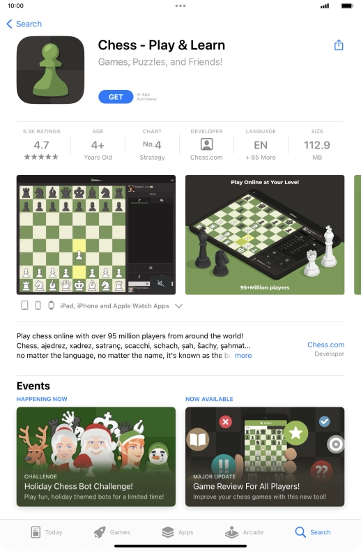 Press GET and follow the instructions on the screen to install the app.