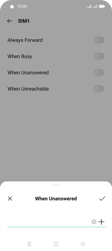 Key in +447953222222 and press the confirm icon.