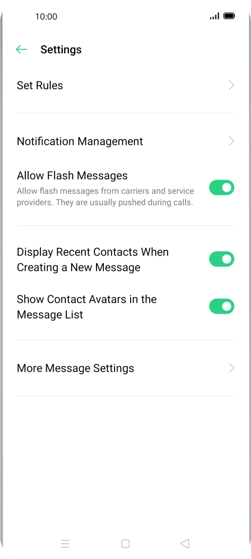 Press More Message Settings.