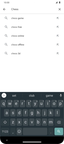 Key in the name or subject of the required app and press the search icon.